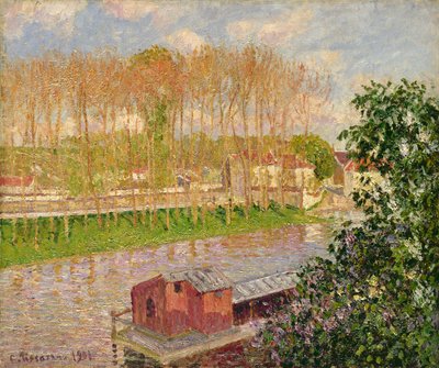 Sonnenuntergang in Moret-sur-Loing, 1901 von Camille Jacob Pissarro